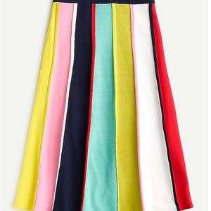 NWT J. Crew rainbow striped sweater midi skirt.